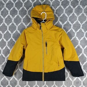 Liquid Ski Jacket Kids Size Medium Yellow Black Colorblock Hooded Insulated